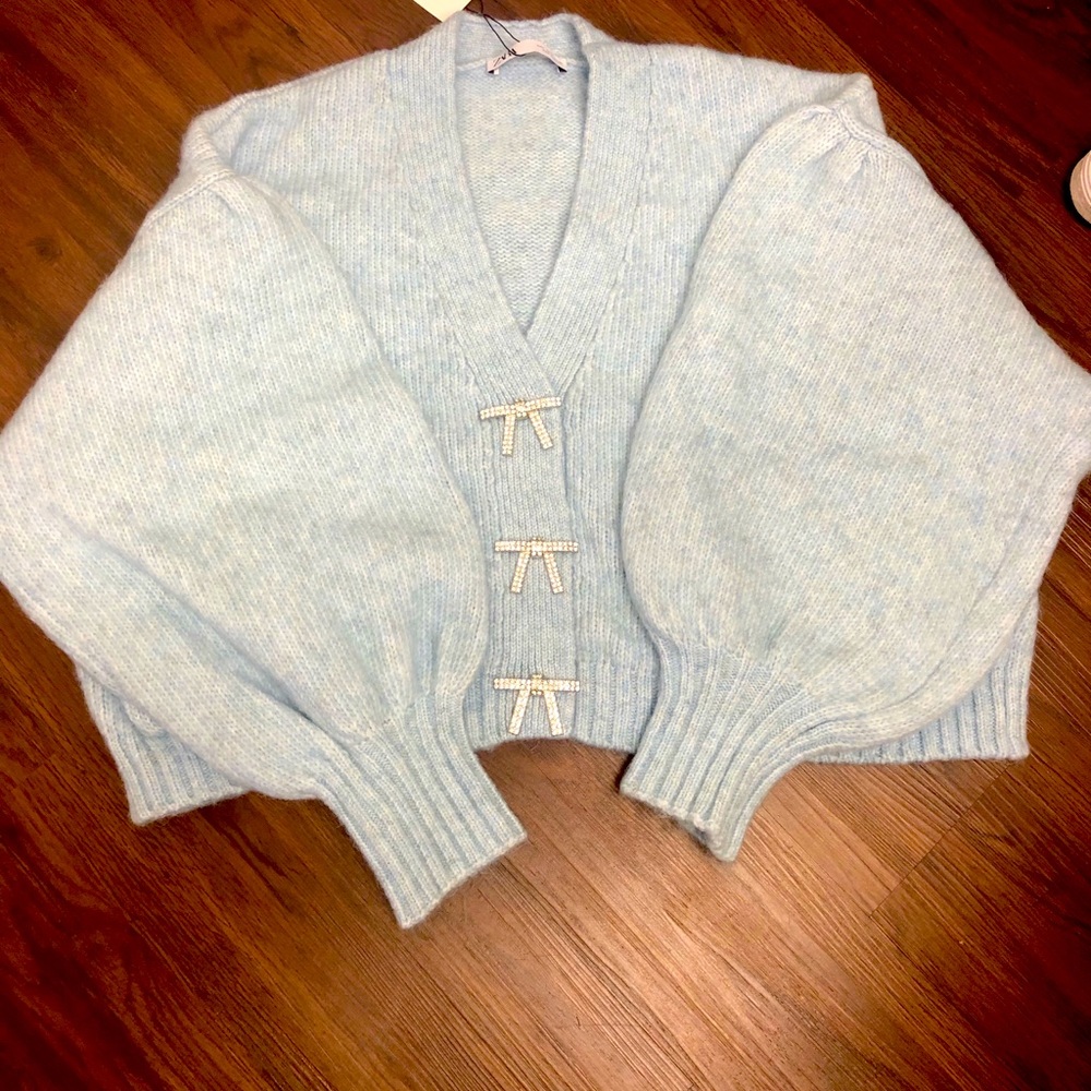 Zara bow button Cardigan